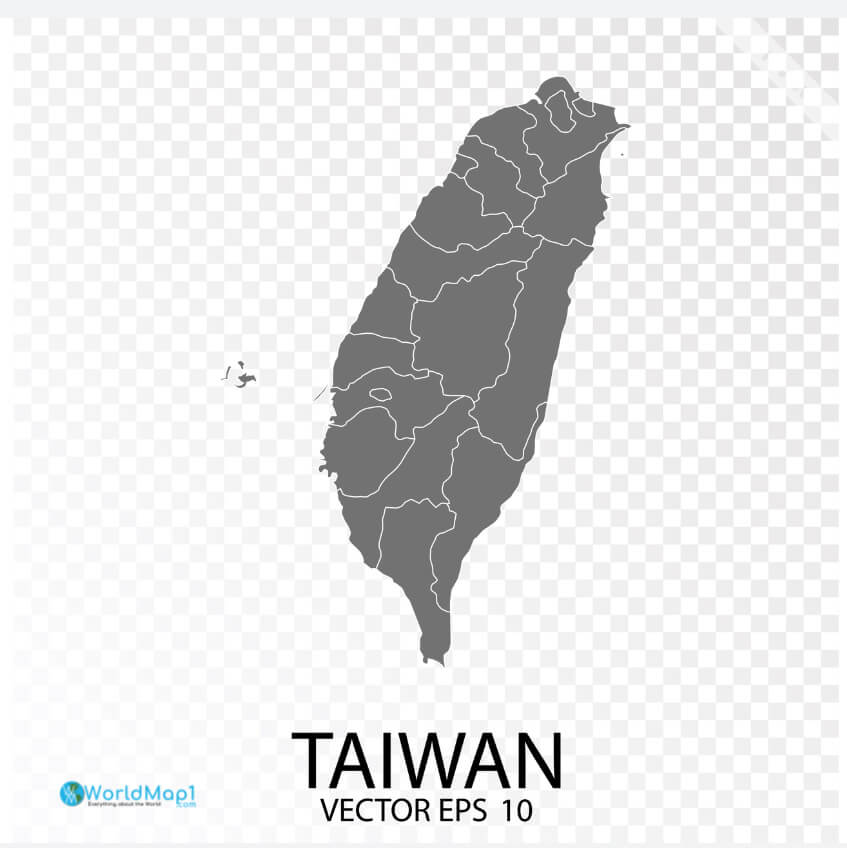 Carte vectorielle de Taiwan